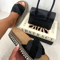 Embellished Strap Braided Chunky Platform Sandals