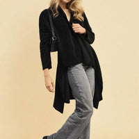 Open Front Long Back Knitted Cardigan