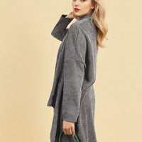 Open Front Long Back Knitted Cardigan