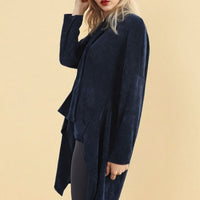 Open Front Long Back Knitted Cardigan