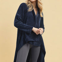 Open Front Long Back Knitted Cardigan