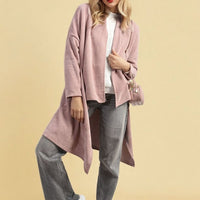 Open Front Long Back Knitted Cardigan