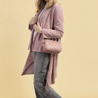 Open Front Long Back Knitted Cardigan
