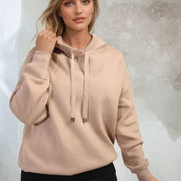 Back Heart Print Knitted Hoodie