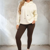 Back Heart Print Knitted Hoodie