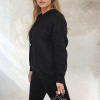 Back Heart Print Knitted Hoodie