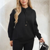 Back Heart Print Knitted Hoodie