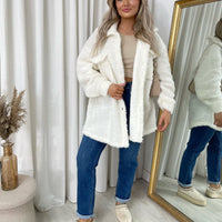 Button Down Collared Winter Coat Jacket