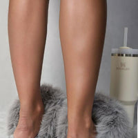 Faux Fur Slippers in Pink with Fluffy Uppers and Open Backs