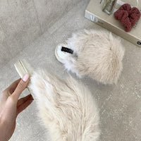 Faux Fur Slippers in Pink with Fluffy Uppers and Open Backs