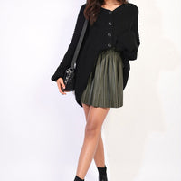 Pleated High Waist Mini Skirt