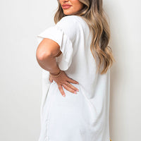 Button Down Pleated Frill Tops
