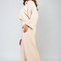 Oversized Long Sleeve Crop Top and Wide Leg Trouser Co-ord Set