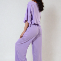 Drawstring Waist Wide Leg Trousers