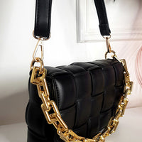 Padded Shoulder Bag with Chain Detail
