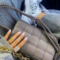 Padded Shoulder Bag with Chain Detail