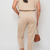 Loungewear Set in Grey with Boxy Top and Cropped Trousers