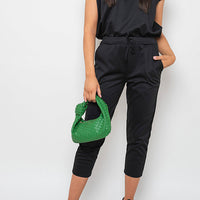 Loungewear Set in Grey with Boxy Top and Cropped Trousers