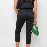 Loungewear Set in Grey with Boxy Top and Cropped Trousers