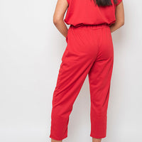 Loungewear Set in Grey with Boxy Top and Cropped Trousers