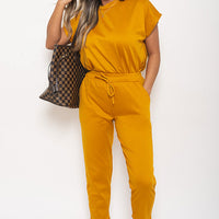Loungewear Set in Grey with Boxy Top and Cropped Trousers