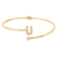 Initial Bangle Gold U-2