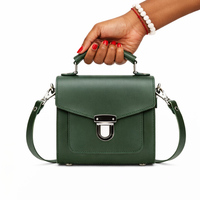Handmade Leather Sugarcube Handbag - Ivy Green-1