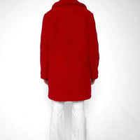 Oversized Teddy Coat with Lapels and Popper Fastening