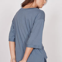 Gabi Blue Classic Oversized T-Shirt-3