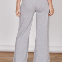 Grey marl wide-leg lounge trousers with wide straight legs