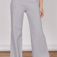 Grey marl wide-leg lounge trousers with drawstring waistband