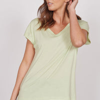 Phoebe Green Sleeveless V Neck Top-1