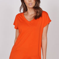 Phoebe Red Sleeveless V Neck Top-1