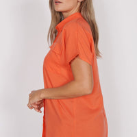 Thalia Red Short Sleeve Utility Shirt-1