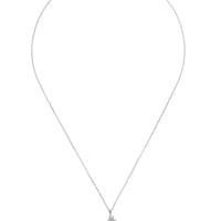 Silver angel wing pendant necklace with full chain and clasp visible