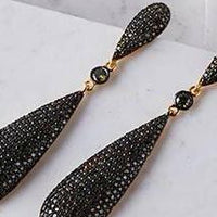 Latelita long drop earrings with emerald green CZ teardrop drops