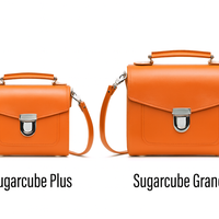 Handmade Leather Sugarcube Handbag - Orange-2