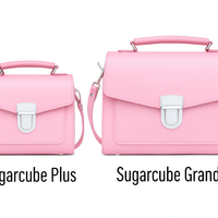 Handmade Leather Sugarcube Handbag - Pastel Pink-2