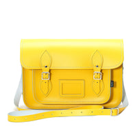 Handmade Leather Satchel - Pastel Daffodil Yellow-2