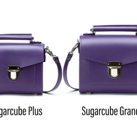 Handmade Leather Sugarcube Handbag - Purple-2