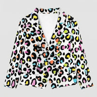 Women's Multi Color Leopard Print Casual Blazer