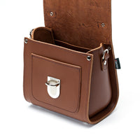 Handmade Leather Sugarcube Handbag - Chestnut-3