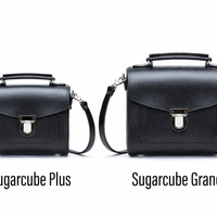 Handmade Leather Sugarcube Handbag - Black-4