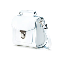Handmade Leather Sugarcube Handbag - White-3