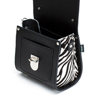 Handmade Leather Sugarcube Handbag - Zebra-2