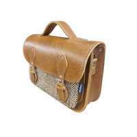 Midi Tannery & Tweed Satchel - Tan-2