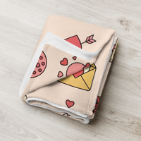 Pink Romantic Icon Fleece Valentines Blanket