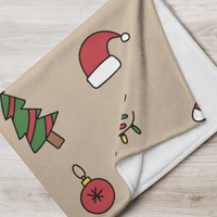 Light Brown Holiday Christmas Throw Blanket