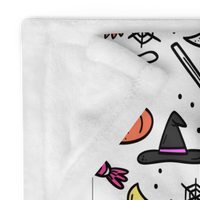 White Holiday Icon Halloween Throw Blanket
