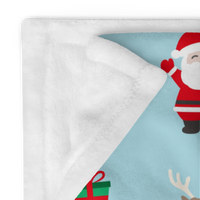 Blue Santa Claus Fleece Christmas Blanket